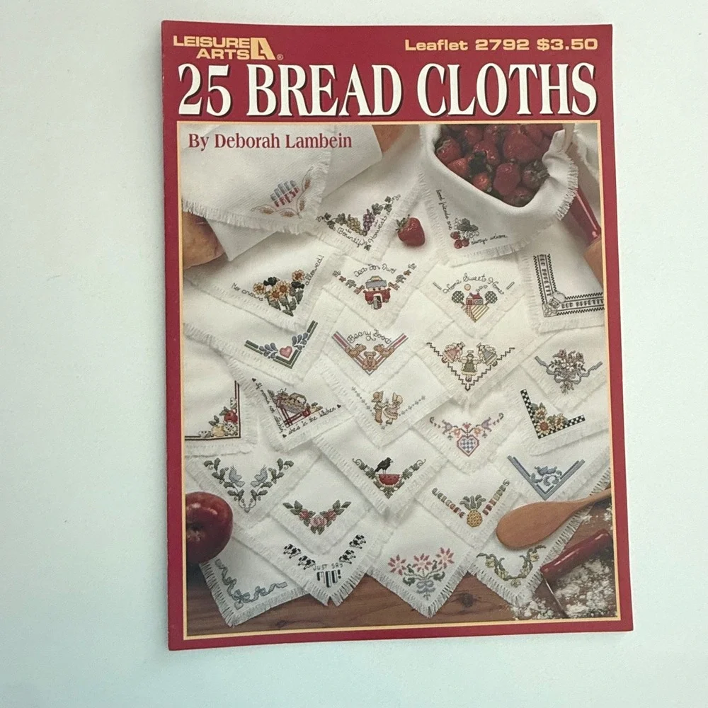 Lot Of 3 Vintage Leisure Arts Cross Stitch Pattern Booklets Country Crafts‎